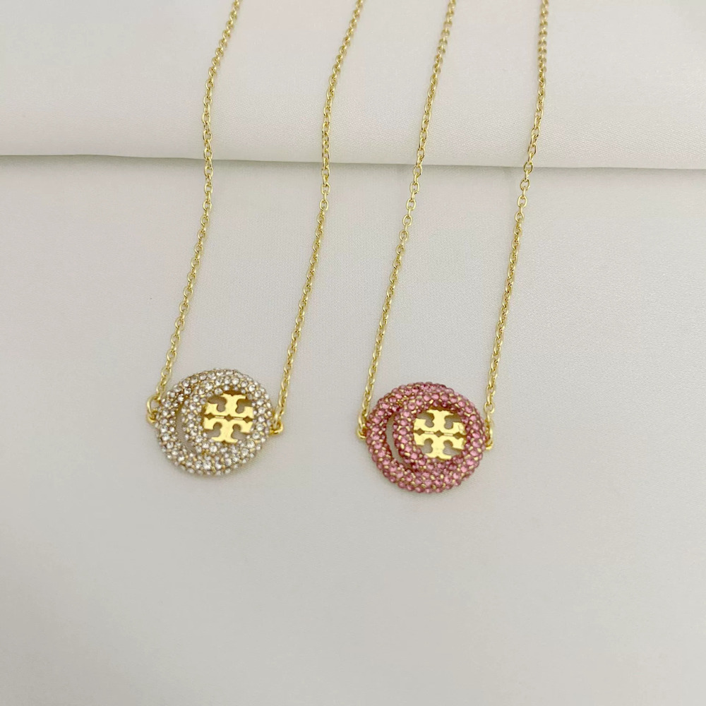 Tory Burch Rhinestone Letter Necklace Trendy